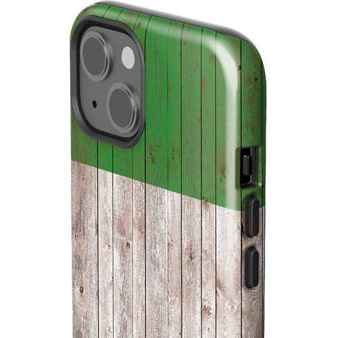 Italian Flag Dark Wood iPhone 15 Impact Case